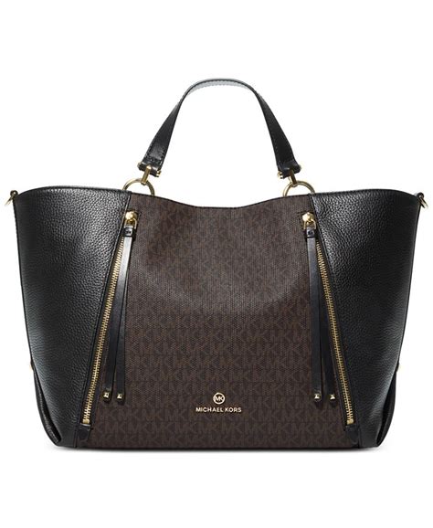 michael kors brooklyn large leather grab tote|michael kors leather shoulder bag.